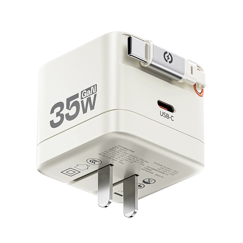 شارژر دیواری GaN با کابل جمعشونده USB-C و ۳۵ وات مدل MSA03 برند move speed