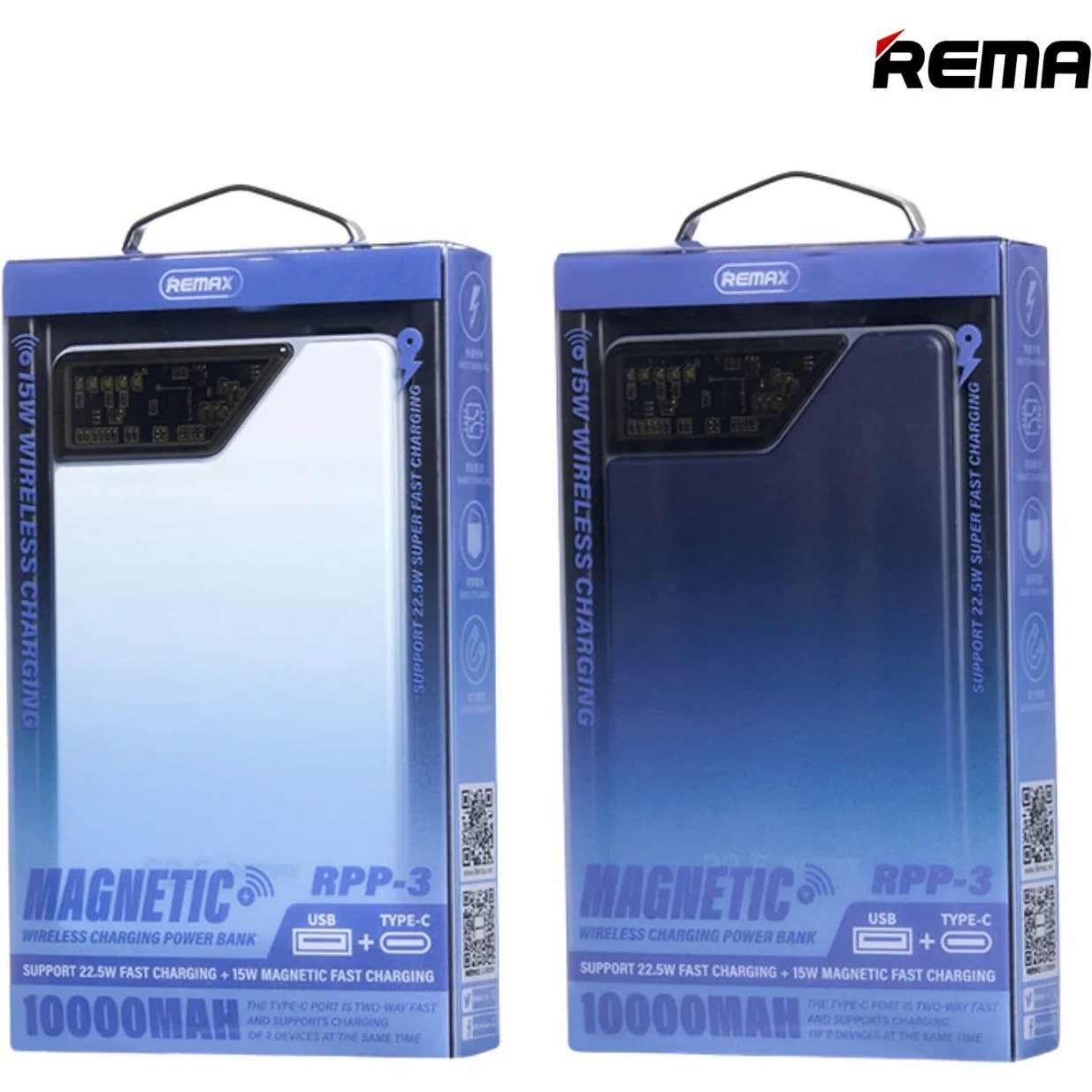 پاوربانک وایرلس ۱۰,۰۰۰ میلی‌آمپر برند ریمکس مدل RPP-3