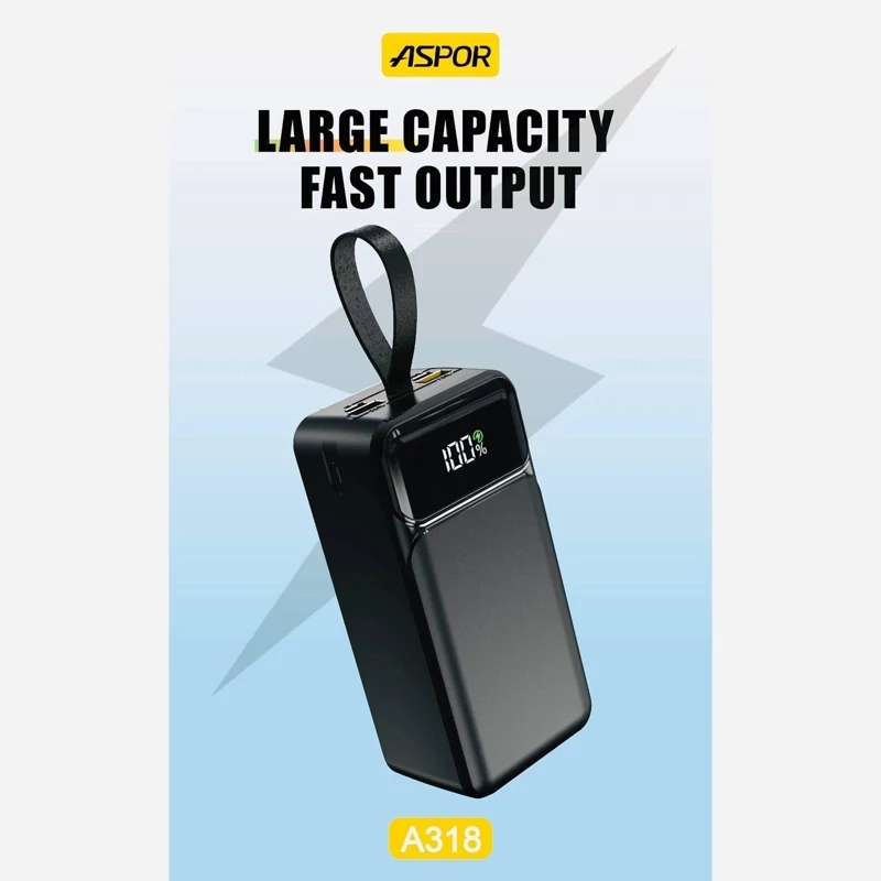 پاور بانک 40000 میلی آمپر برند آسپور مدل A318