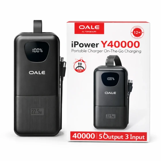 پاوربانک OALE مدل Y40000 ظرفیت ۴۰۰۰۰ میلی آمپر