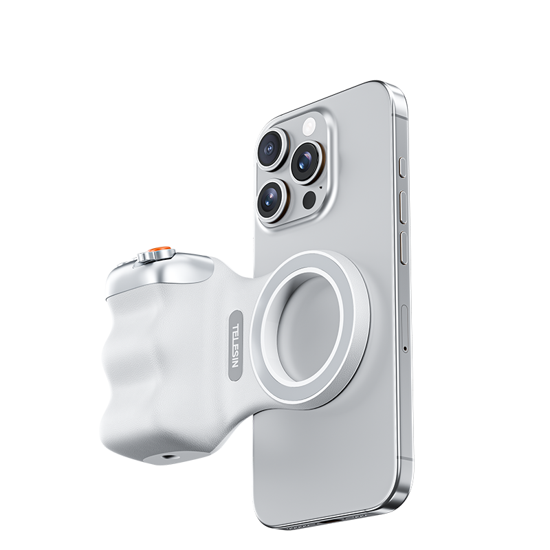 دسته شاتر مغناطیسی TELESIN Fun Shot مدل P1-MP-10 به همراه نور پرکن مغناطیسی LED سلفی TELESIN مدل S5-BGD-01