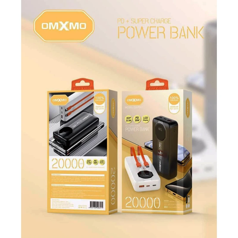پاوربانک 20000 میلی آمپر برند OMXMO مدل OX-PD11 قدرت 22.5 وات