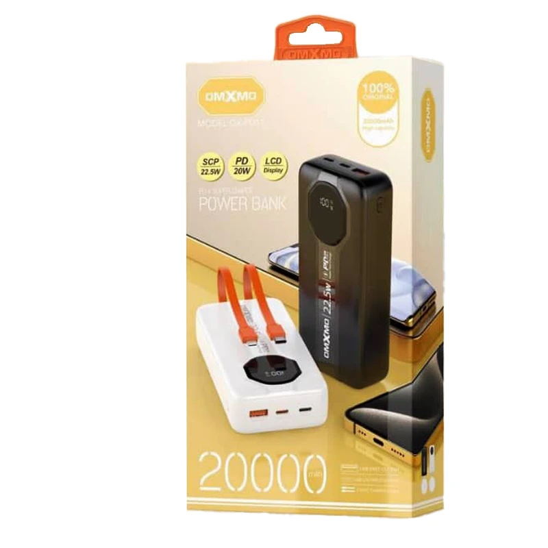 پاوربانک 20000 میلی آمپر برند OMXMO مدل OX-PD11 قدرت 22.5 وات