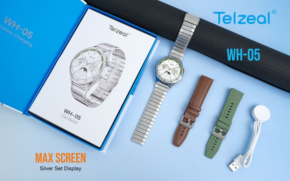 ساعت هوشمند تلزیل TELZEAL WH-05 Max Screen — نمایشگر AMOLED، ضدآب تا 30M