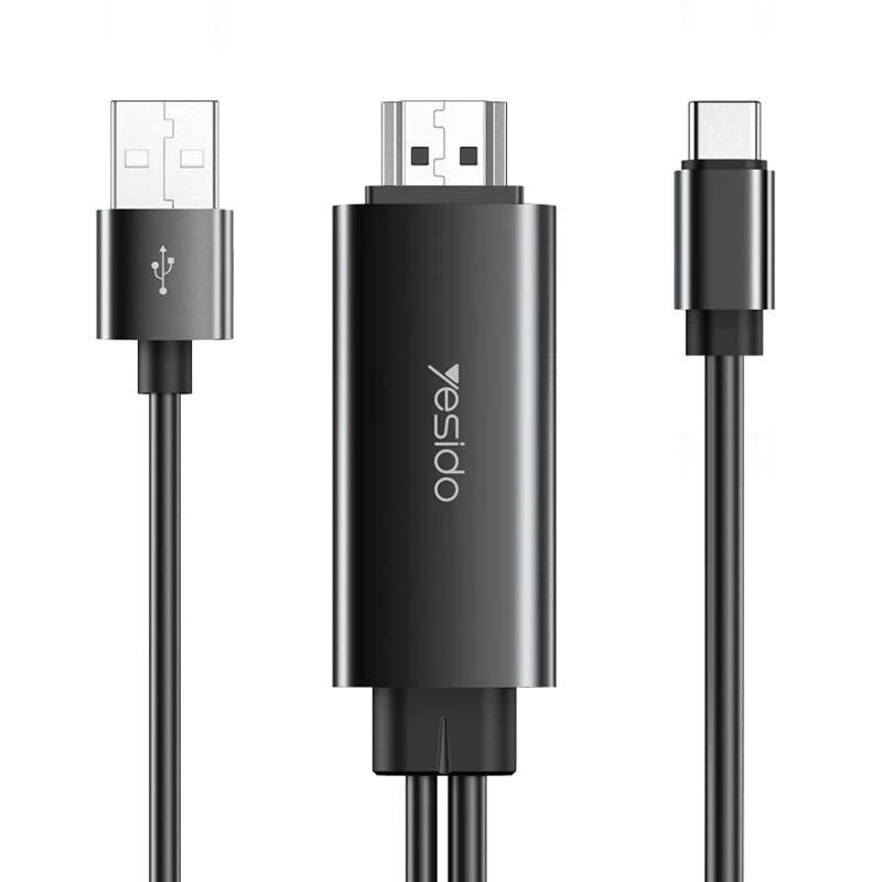 کابل تبدیل USB-C به HDMI / USB یسیدو مدل HM03 طول 1.8 متر