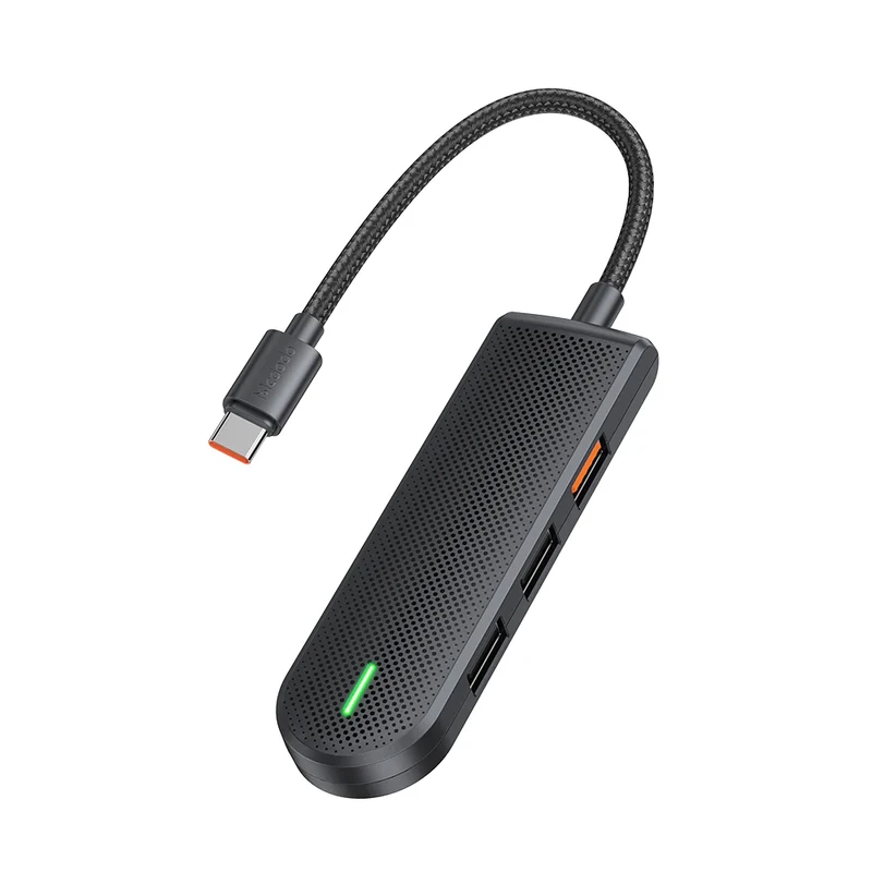 هاب برند مک دودو مدل HU-143 دارای 2 پورت USB 2.0 و 1 پورت USB 3.0، پشتیبانی از کارت حافظه