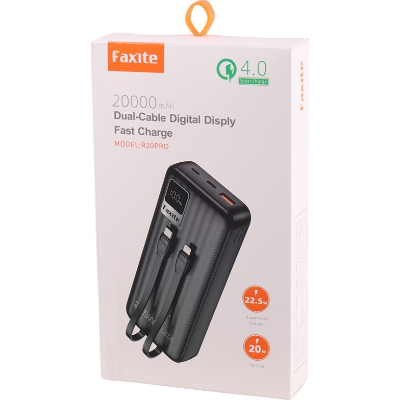 پاور بانک فست شارژ 20000 فاکسی تی Faxite R20 PRO QC4.0 PD 22.5W
