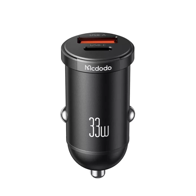 شارژر فندکی 33 وات مک دودو مدل c-c232، دارای 2 عدد درگاه خروجی USB Type-C و USB-A