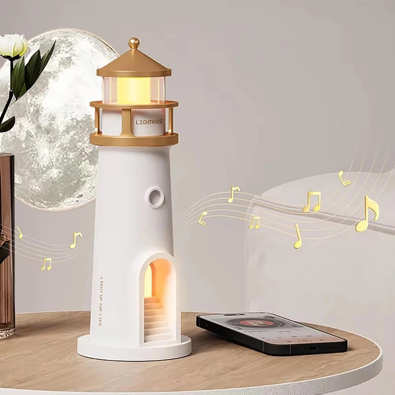 چراغ خواب مدل فانوس دریایی ماه اسپیکر دار