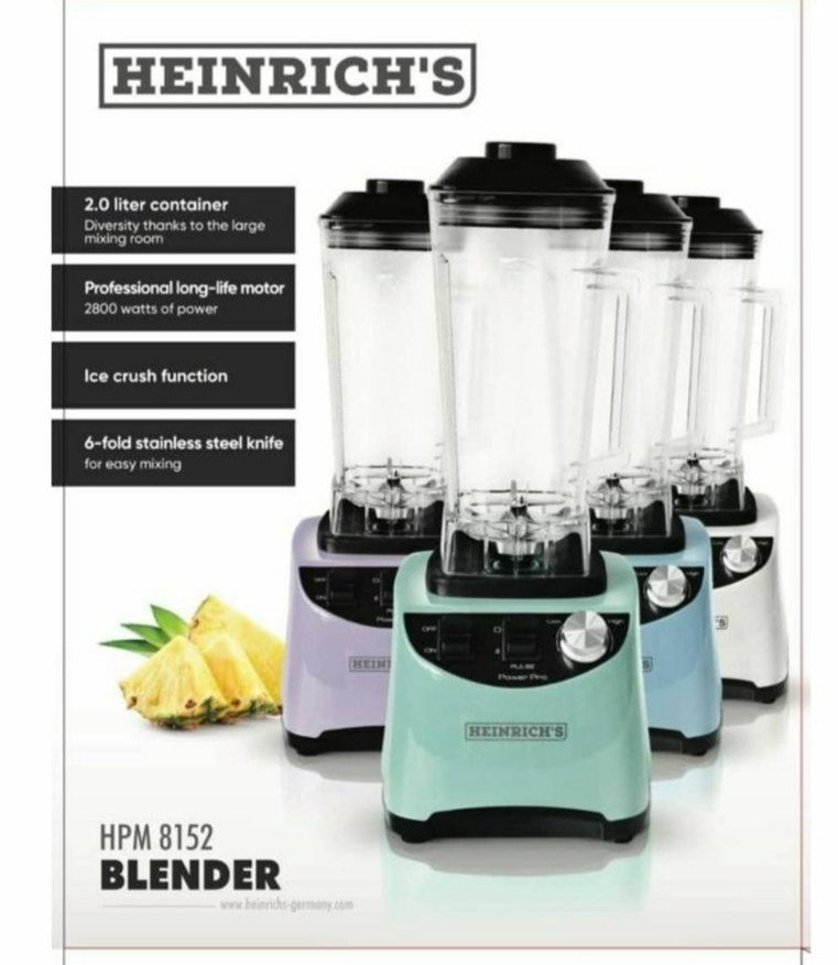 مخلوط کن هنریچ مدل HPM8152 ظرفیت ۲ لیتر تک کاره ۵ سرعته