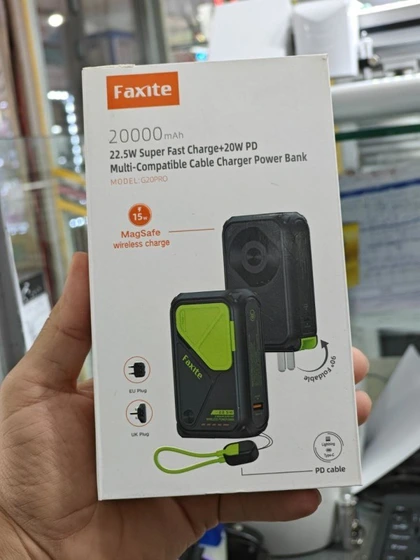 پاوربانک مگ سیف چند منظوره برند FAXITE  مدل G20 PRO ظرفیت 20000میلی آمپر