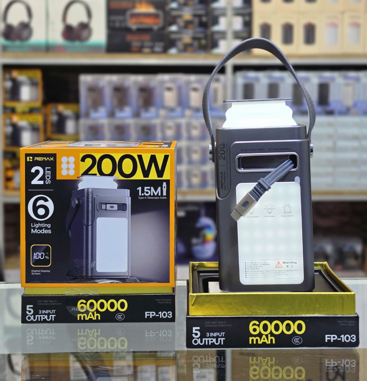 پاوربانک برند REMAX ظرفیت 60000 میلی آمپر با توان 200W  مدل FP-103