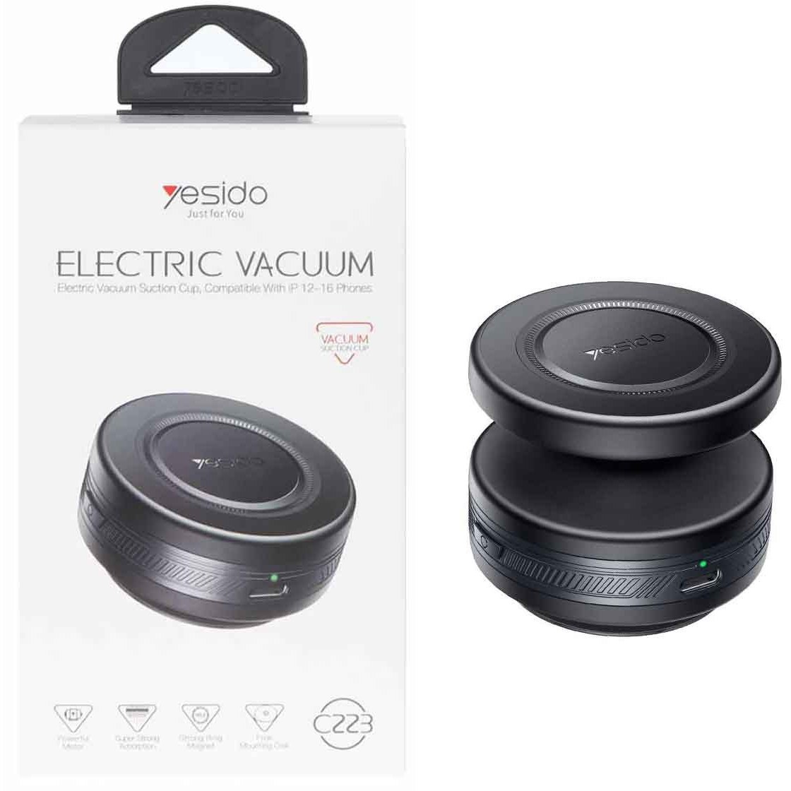 هولدر وکیوم مگنتی شارژی گوشی موبایل Yesido مدل C223 – مشکی