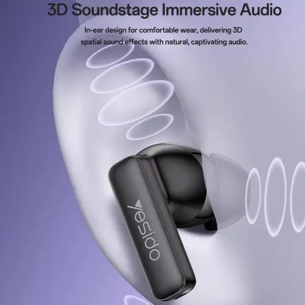 ایرپاد میکروفون چهارگانه حذف نویز یسیدو مدل Yesido TWS40 Quad‑Microphone ANC+ENC Noise - Image 5