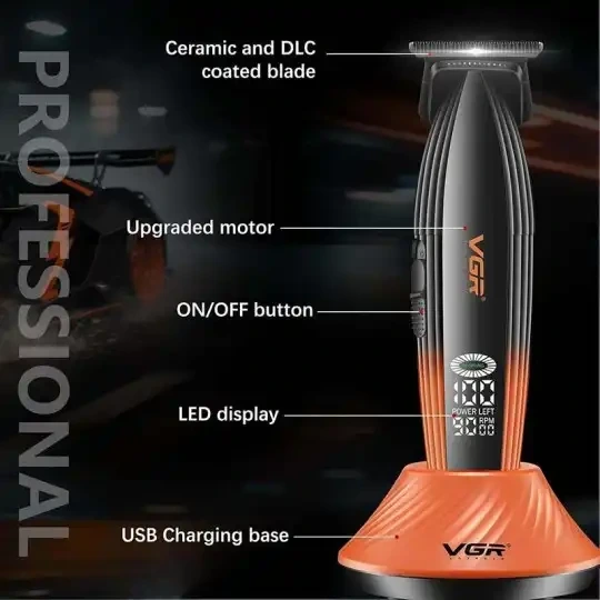 ماشین اصلاح وی جی آر مدل VGR V-889T با تیغه سرامیک و برش مستقیم