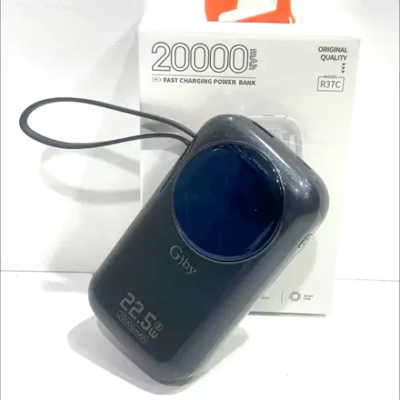 پاوربانک 22.5 وات گجبی مدل R37C ظرفیت 20000 میلی‌آمپرساعت