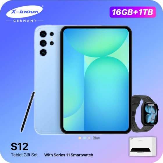 تبلت لپ تاپ شو برند x-inova مدل Tab S12  به همراه هدیه اپل واچ | حافظه 64 رم 4 گیگابایت