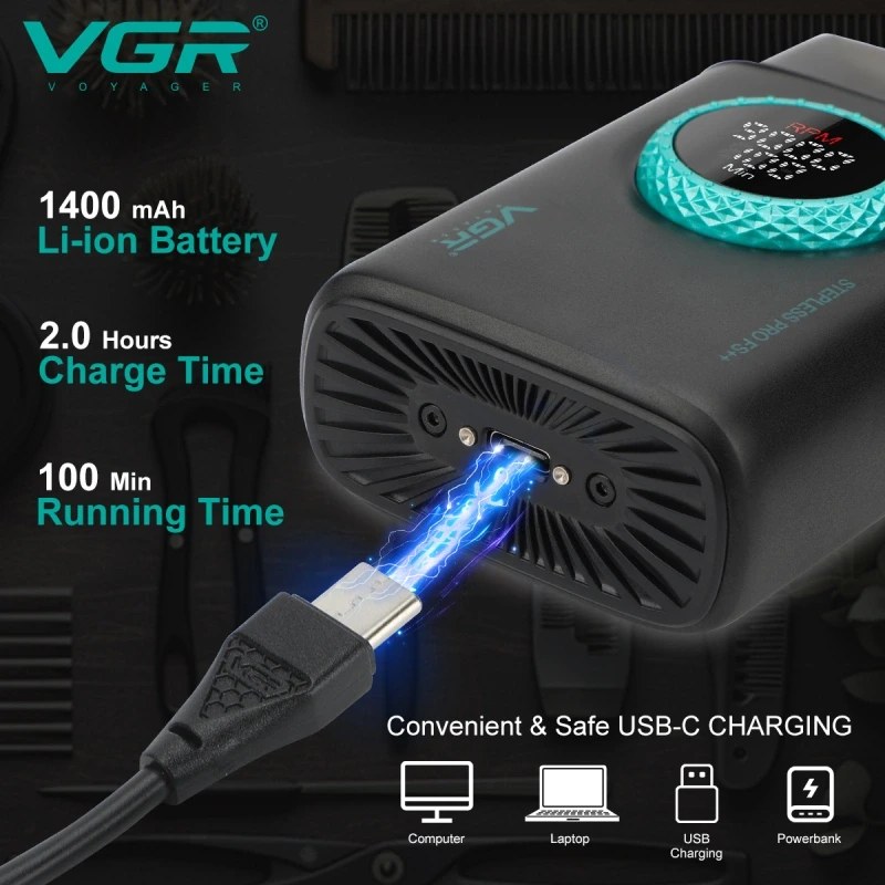 ماشین اصلاح وی جی آر مدل V-377 با تکنولوژی برش مستقیم و استیل ضد زنگ - Image 8