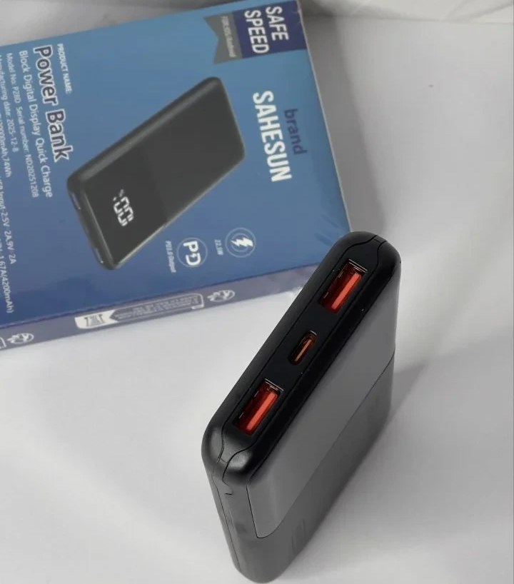 پاوربانک 22.5 وات SAHESUN مدل P28D ظرفیت 20000 میلی آمپر ساعت
